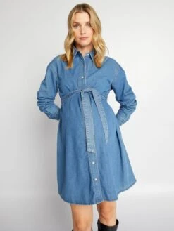 Vestito Chemisier Premaman In Denim