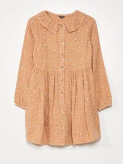 Vestito Colletto Claudine E Stampa Floreale