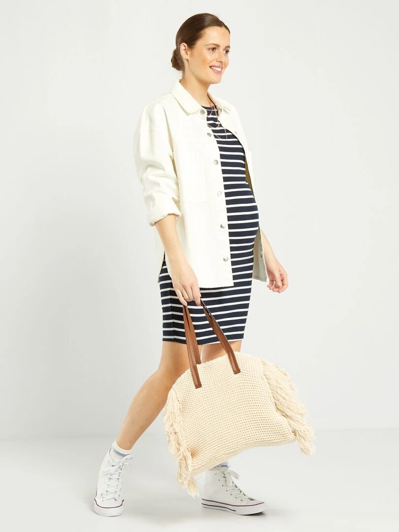 Vestito Corto A Coste Premaman 2 Vestito Corto A Coste Premaman - immagine 2