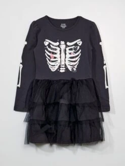 Vestito Effetto 2 In 1 In Jersey E Tulle - Halloween
