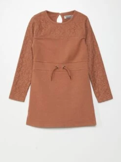 Vestito Felpa Con Pizzo