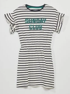 Vestito In Jersey A Righe