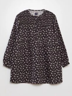 Vestito In Maglia Goffrata Floreale