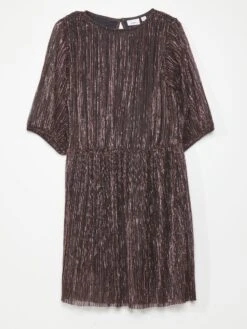 Vestito In Maglia Plissettata Iridescente