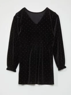 Vestito In Velluto A Maniche Lunghe