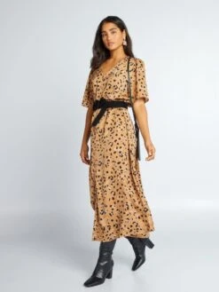 Kiabi -Kiabi vestito lungo a maniche corte jdy marrone atv94 1 frb2