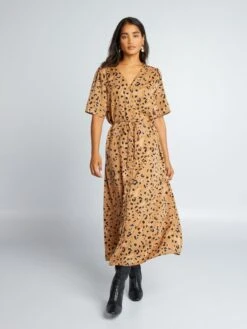 Vestito Lungo A Maniche Corte 'JDY' -Kiabi vestito lungo a maniche corte jdy marrone atv94 1 frb4