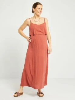 Vestito Lungo Con Spalline Sottili Per L'allattamento -Kiabi vestito lungo con spalline sottili per lallattamento rosso ael82 2 frb3