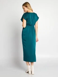 Vestito Lungo Premaman Satinato -Kiabi vestito lungo premaman satinato verde atn56 1 frb3